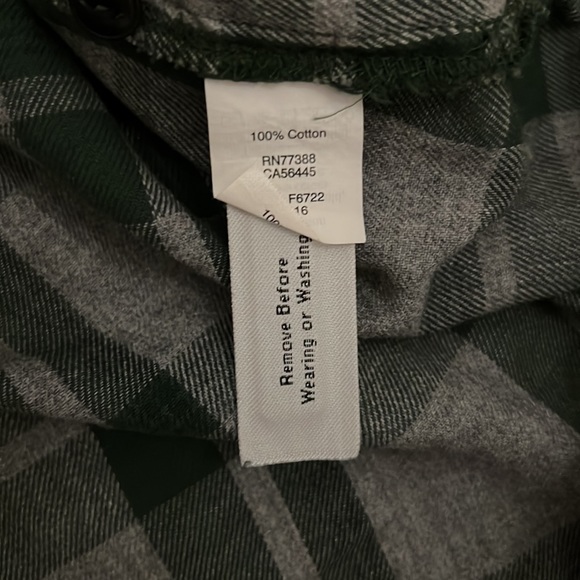 Madewell Green Plaid Quarter Zip Flannel Long Sleeve Shirt - Picture 5 of 6